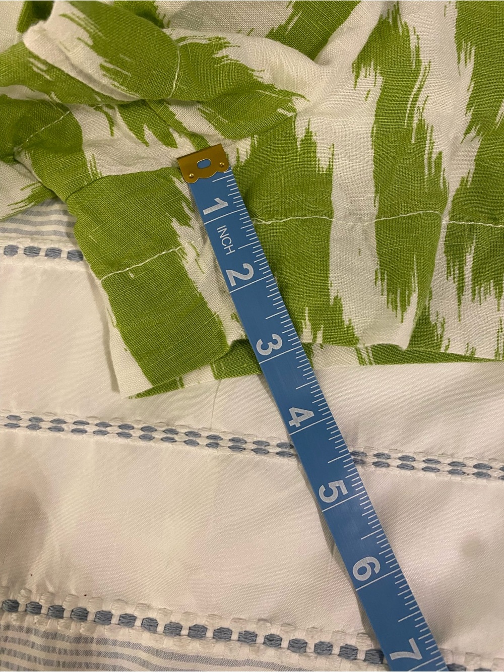 Anthropologie Green and White Tie-Waist High-Waist Shorts - Picture 4 of 8